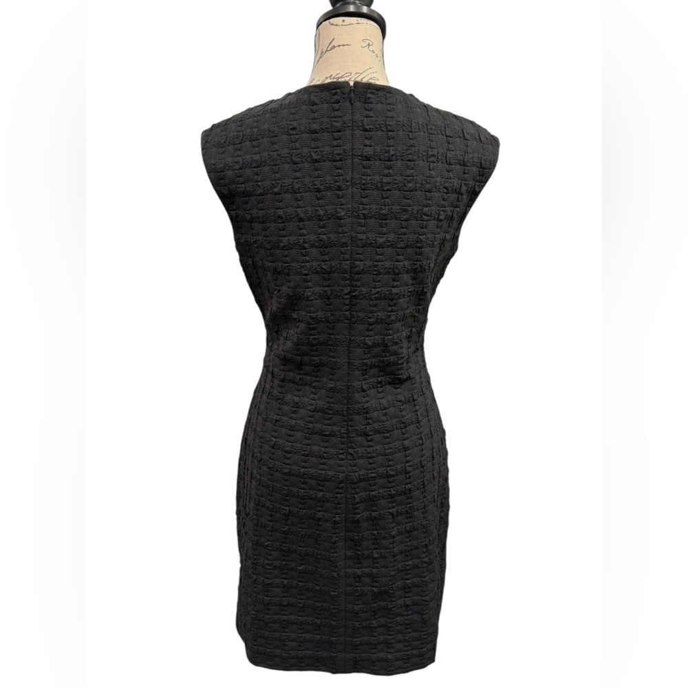 Theory Cap Sleeve Shift Dress Checkered Textured Women’s Size 6 - Picture 3 of 11